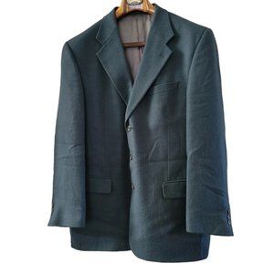 VTG Deep Green Wool Baby Alpaca  Blazer Sport Coat Jacket 44R See Measurements